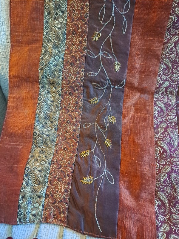 Bohemian Decor Table Runner Moroccan Spice Rust Burgandy Gold 62" L. Pre-Loved gallery