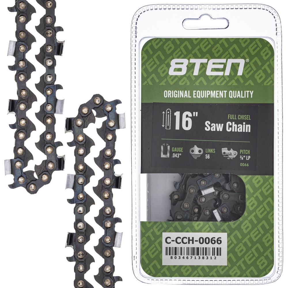 Full Chisel Chainsaw Chain 16 Inch .043 3/8 LP 56DL for Poulan DeWalt Solo