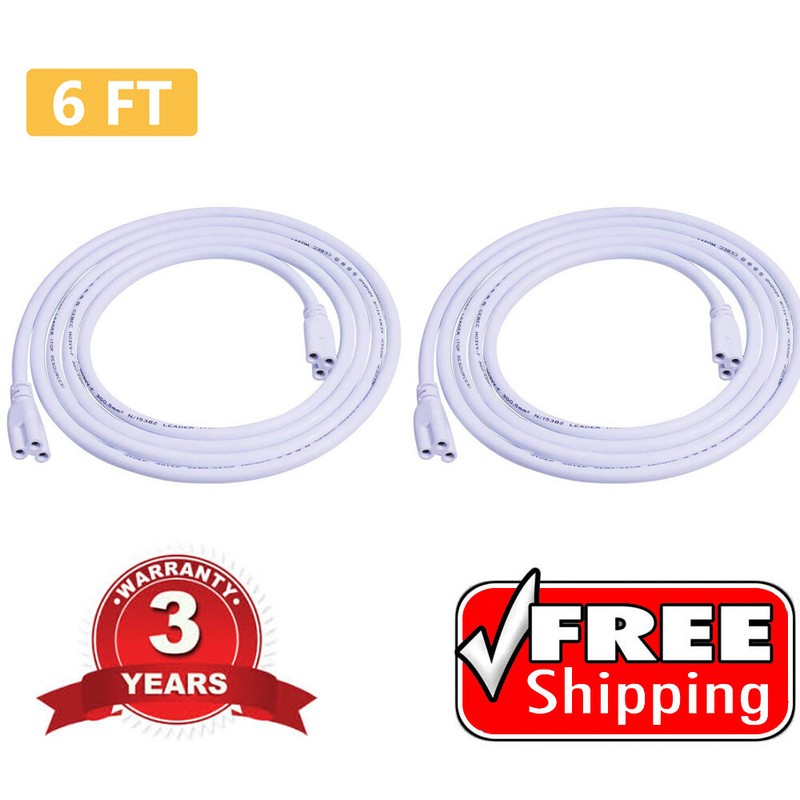 T5 T8 Double End Cable Wire Extension Cord For Integrated LED Bulbs 6 feet gallery