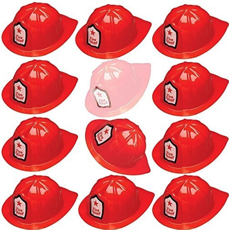 24 Pack Fire Chief Plastic Hat Red Child Size Firefighter Birthday Party Favors gallery