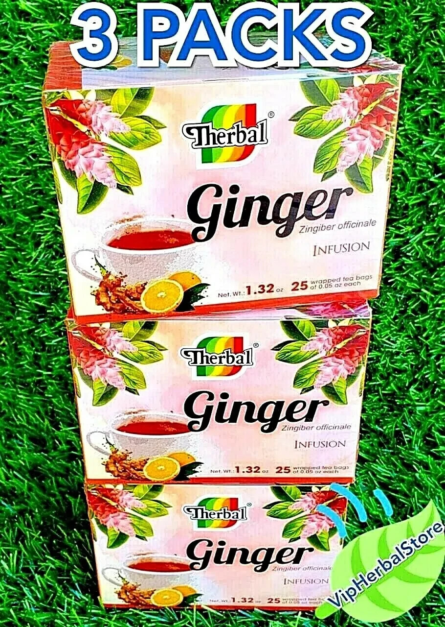 3 Boxes Te de Jengibre Ginger Tea (Zingiber officinale) 75 Bags 0.05oz Black Tea gallery