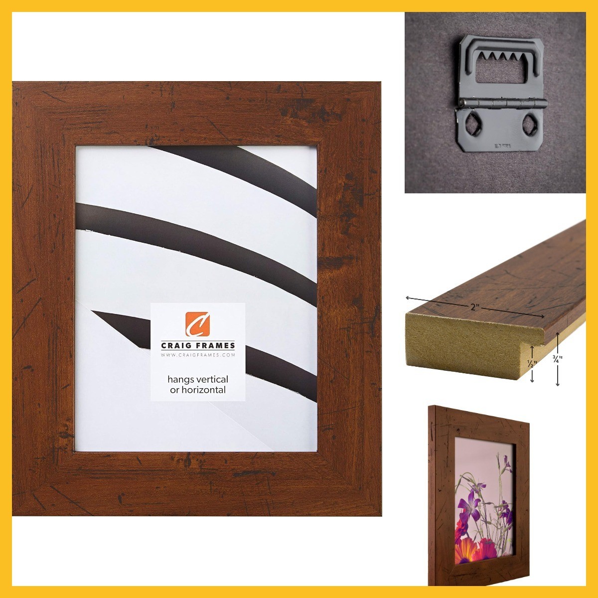 FM74DKW 8x12 12-in Picture 1 Pack Rustic Brown gallery