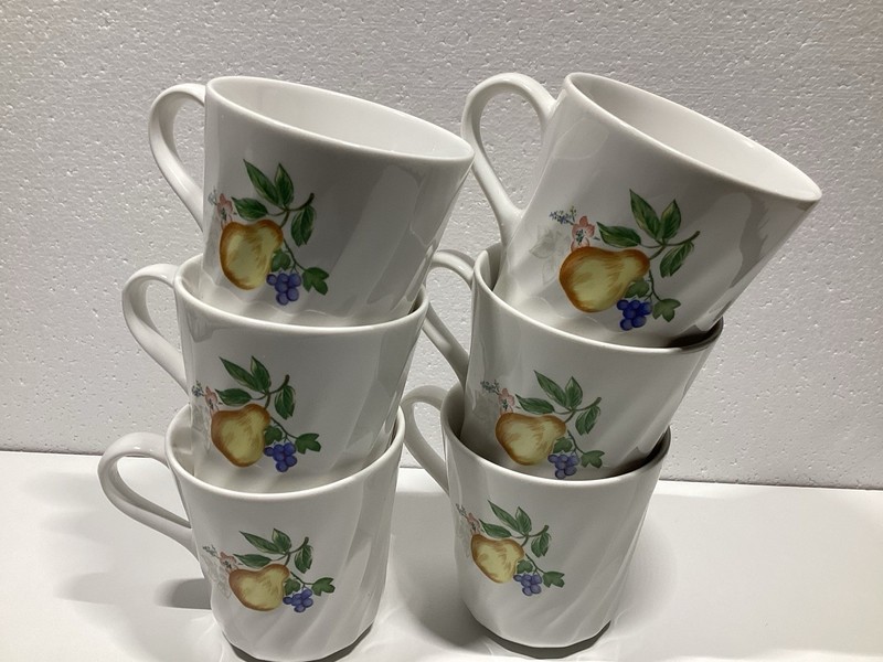 Corelle Coordinates Stoneware Fruit Pattern Coffee Mug Set Multicolor 6-Piece gallery