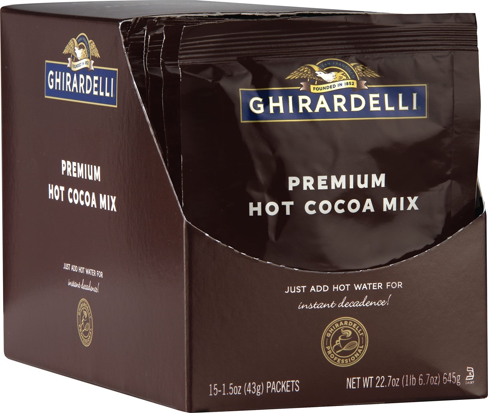 Ghirardelli Premium Hot Cocoa Envelopes, Rich Chocolate, 15 Packets Total gallery