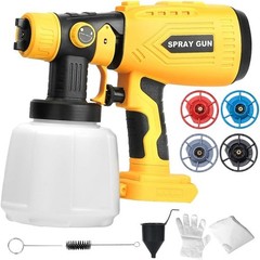 Cordless Paint Sprayer Compatible with DEWALT 20V Battery, Brushless Motor HVLP