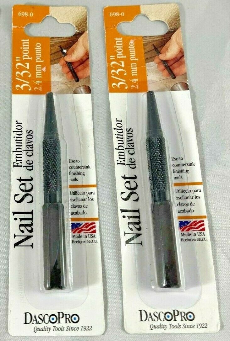 Dasco Pro 3/32 Inch Countersinking Nail Setter Lot of 2 698-0 Made in U.S.A. gallery