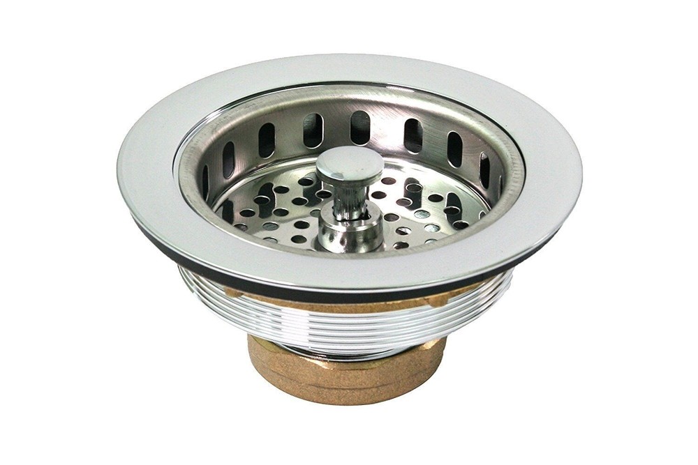 Everflow Heavy Duty Chrome Plated Solid Brass Body Sink Drain Strainer Stopper
