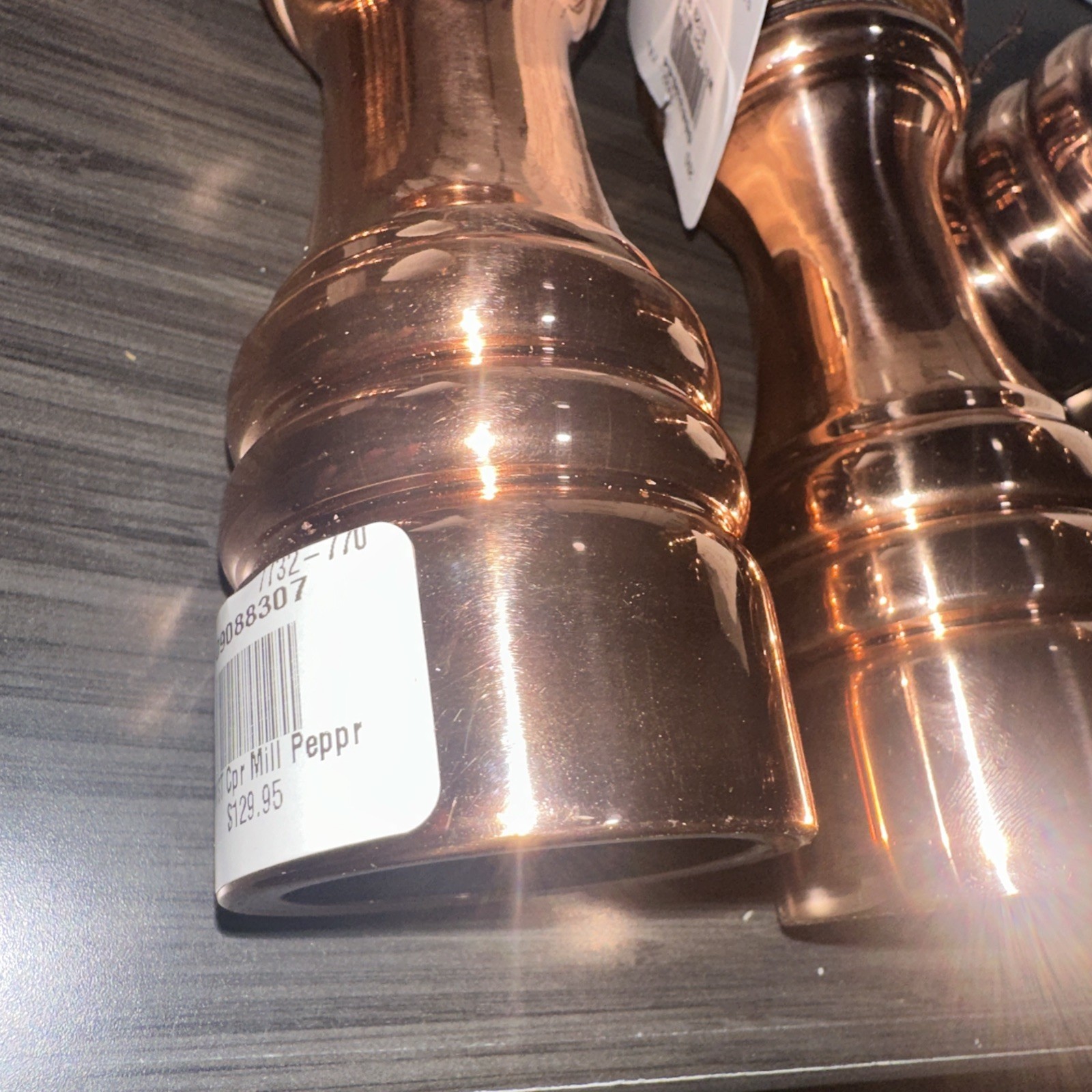 Williams Sonoma 7" Copper Salt & Pepper Mills Set MSRP $129.95 gallery
