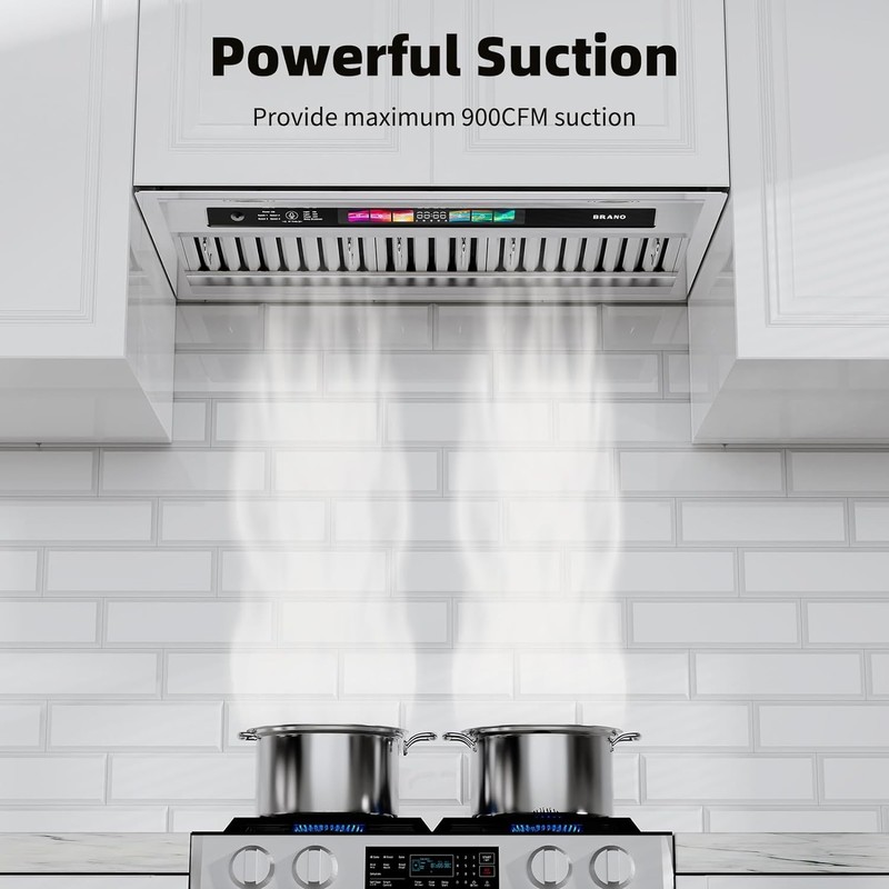 Insert Range Hood ‎Stainless Stee 900 CFM Built-in Kitchen Vent Convertible 30in gallery