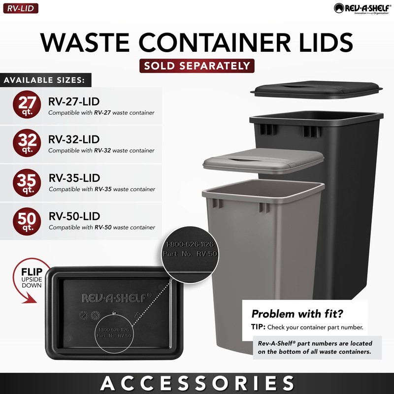 Rev-A-Shelf Double Pull Out Trash Can 35 Qt with Soft-Close, 53WC-1835SCDM-211 gallery