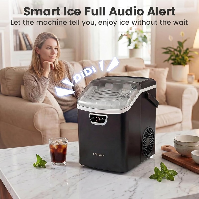 Nugget Ice Maker Countertop W/ Handle 33 Lbs/24H Soft Chewable Ice Ready gallery