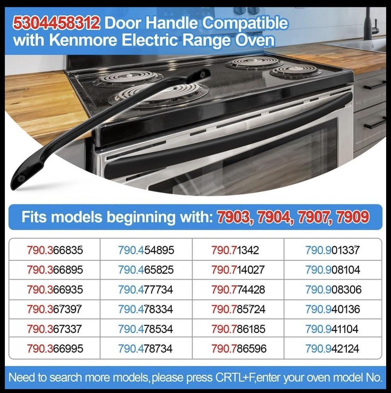 Oven Handle Replacement 5304458312 Kenmore/Electrolux/Frigidaire Electric Range gallery