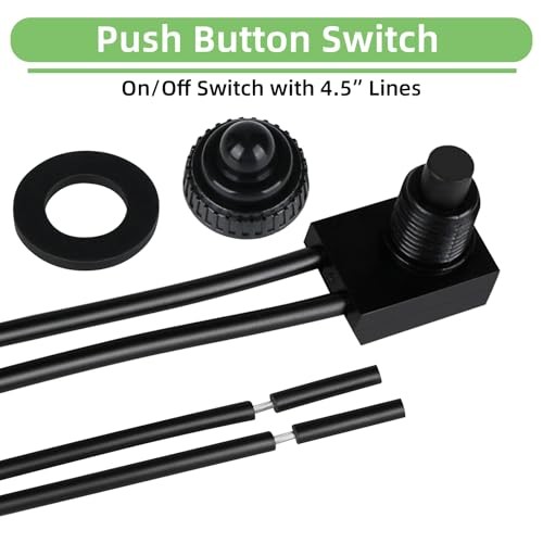 PCS Waterproof RV Push Button Switch 1V ON/Off SPST Switch for 2 Red gallery