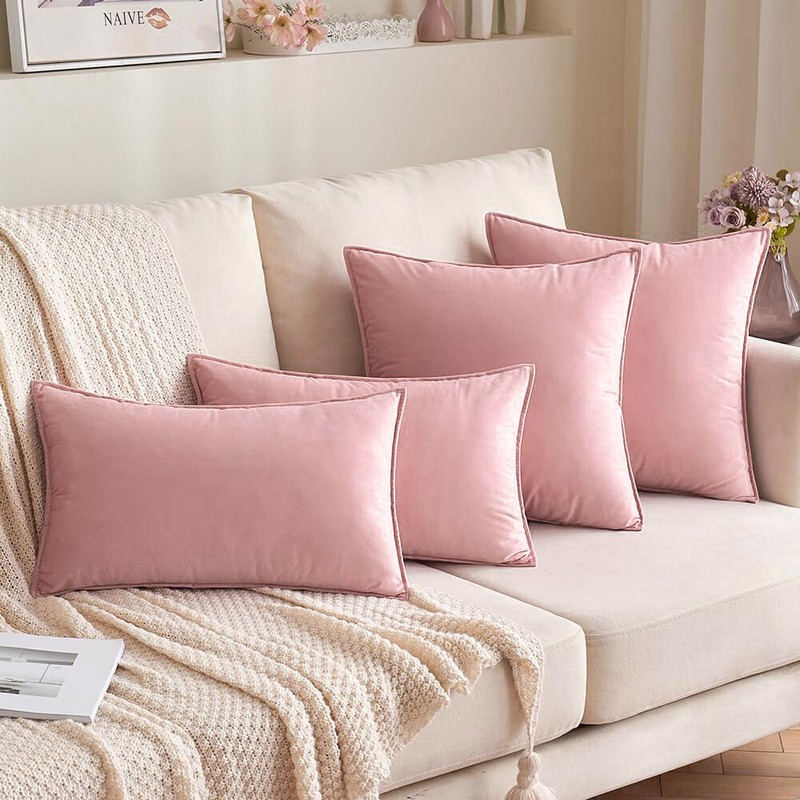 US 16“ 18” 20“ 24” Velvet Solid Cushion Cover Pillow Case Home Sofa Bed Decor gallery