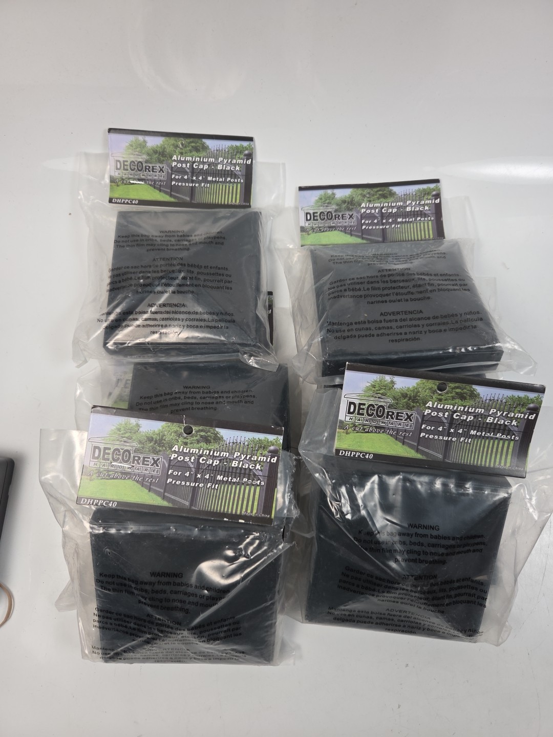 4" x 4" Aluminium Pyramid Post Cap for Metal Posts - Pressure Fit - Black 1 Unit gallery