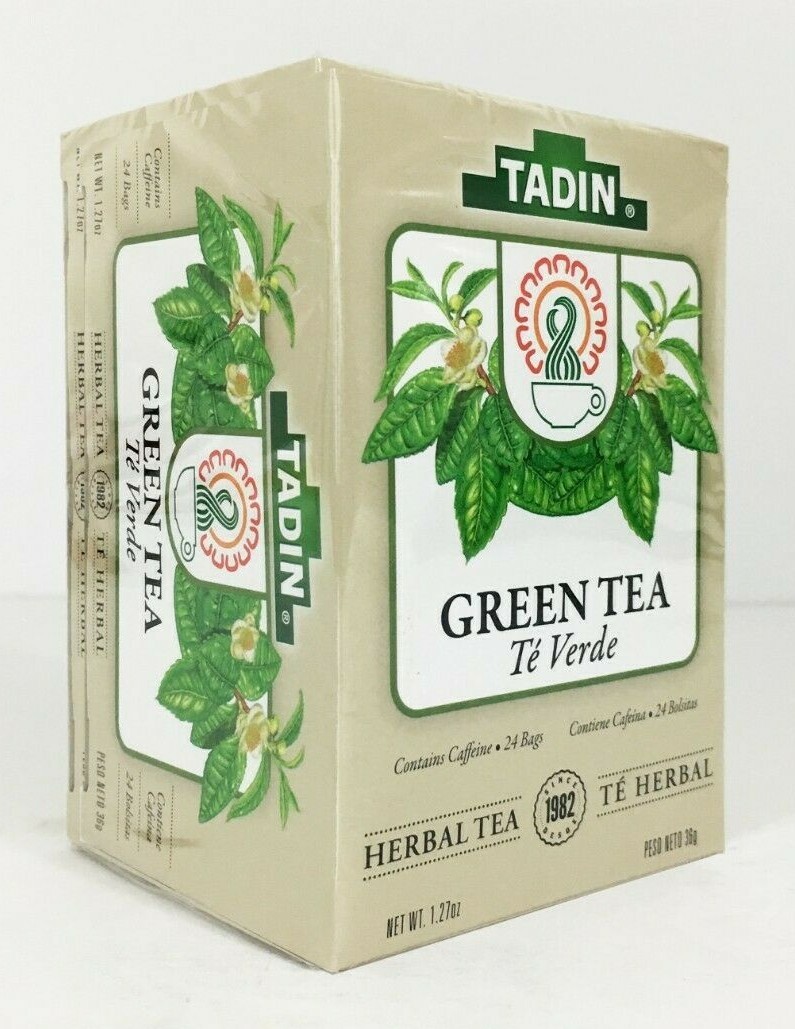Tadin Green Tea, With Caffeine, Made in USA, 24 Bags. Pack of 6 Exp. 2/2025 gallery