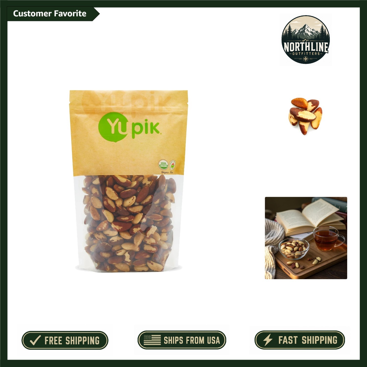 Organic Brazil Nuts 2.2 lb Pack - Crunchy, , Excellent Source of Selenium gallery