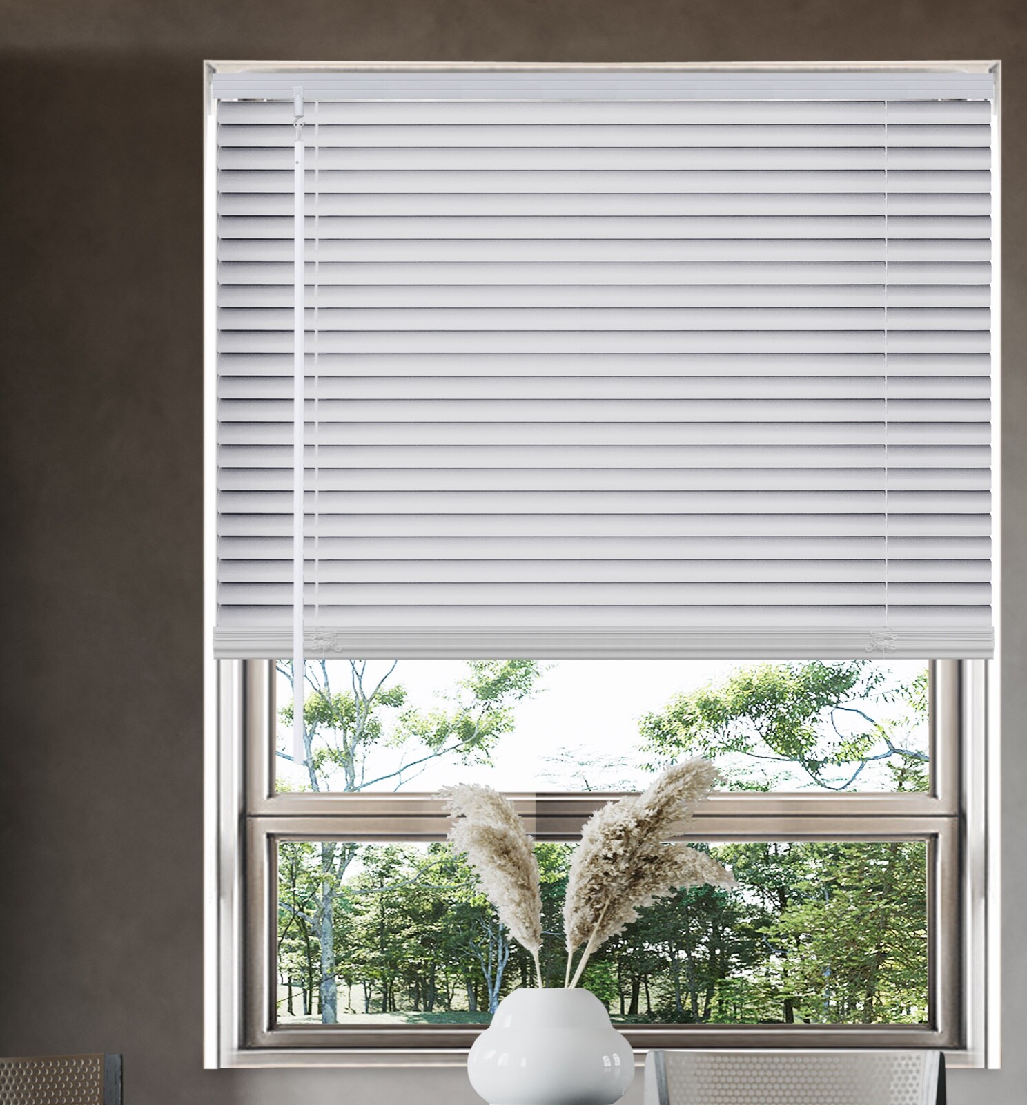Cordless Light Filtering Window Blinds , Horizontal Vinyl Blinds (20-44 in Wide) gallery