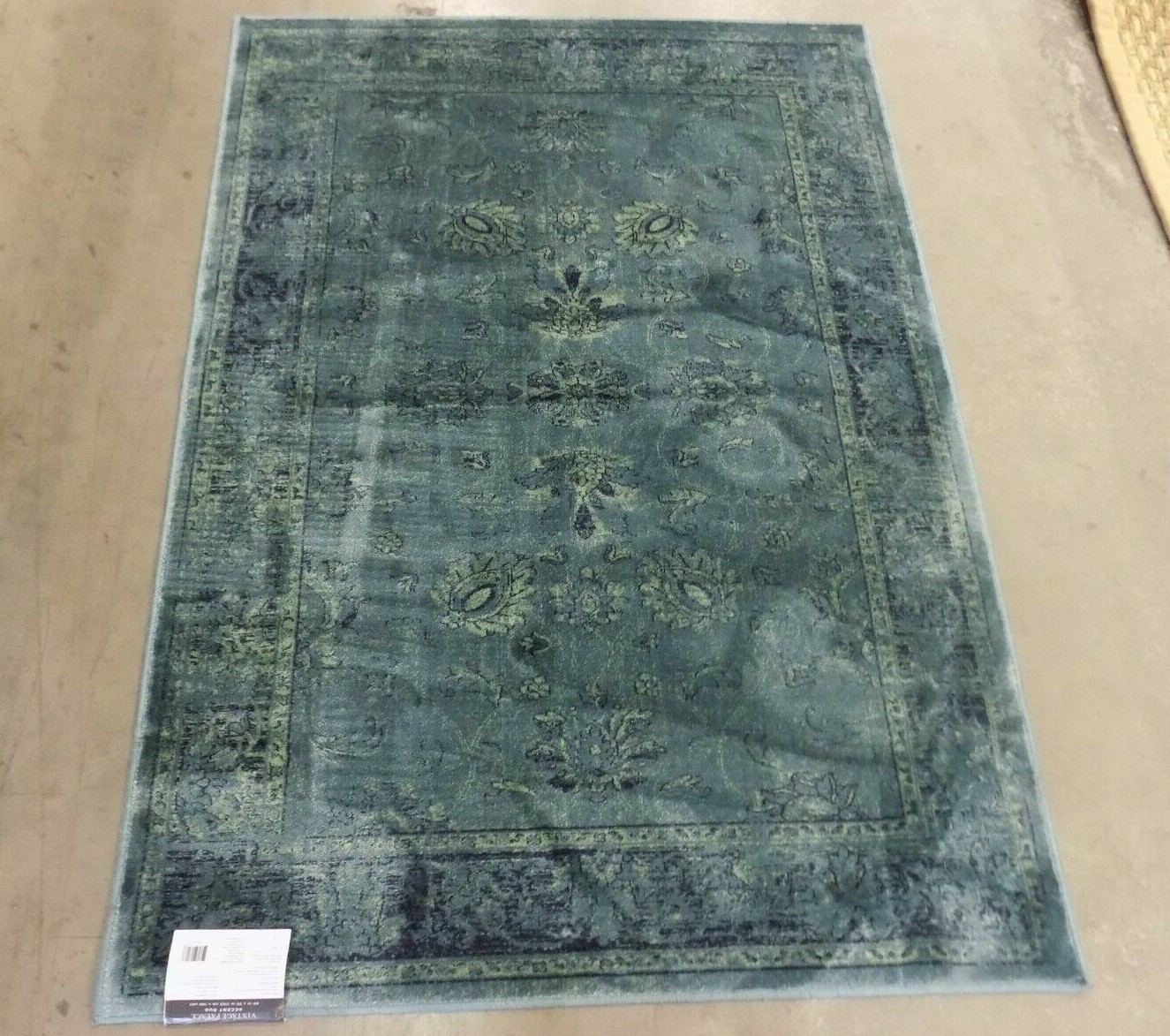 TURQUOISE 3'-4" X 4'-7" Stained Rug, Reduced Price 1172587711 VTGB117-2220-3 gallery