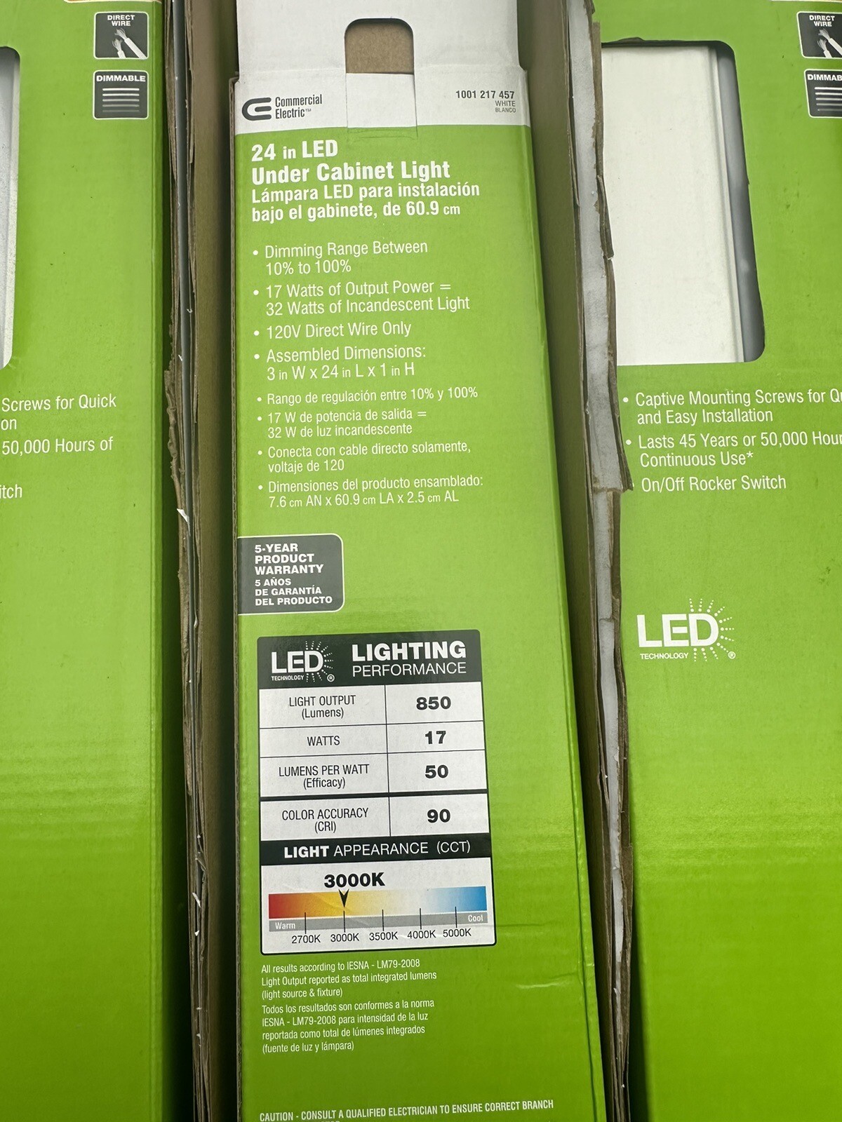 4 PACK! 24 in. LED White Direct Wire Under Cabinet Light by C.E Soft White gallery