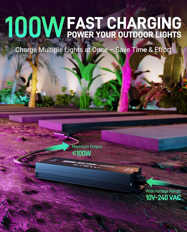 Premium Weatherproof Power Supply for Philips Hue Outdoor Lighting - 100W, 24V, gallery
