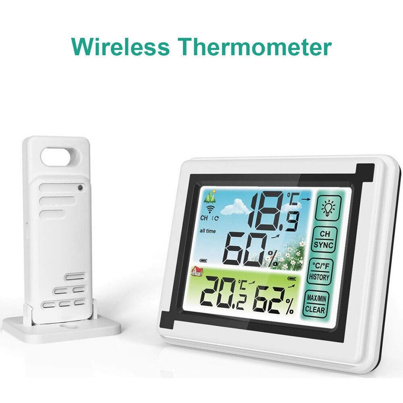 Wireless Digital LCD Indoor & Outdoor Weather Station Clock Calendar Thermometer gallery