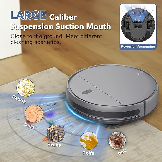 MAMNV Robot Vacuum Mop Combo WiFi/App/Alexa Robotic Vacuum Cleaner - Dark Gray gallery