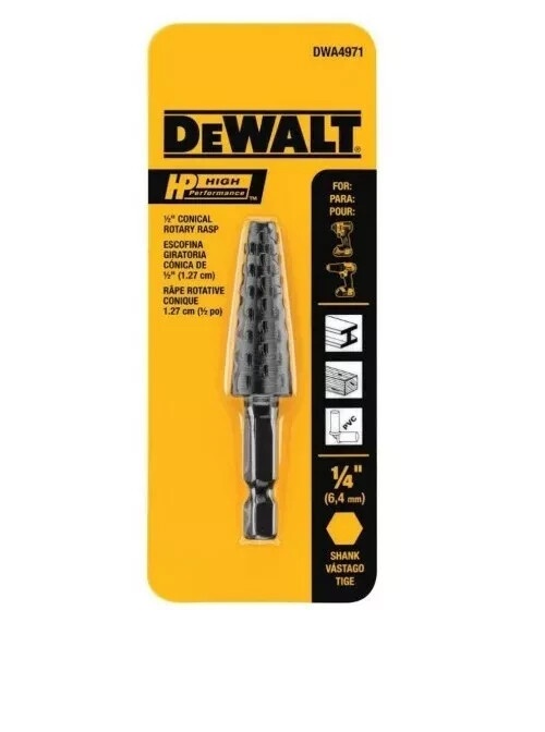 Dewalt Steel 1/2" Conical Rotary Rasp. Use on wood, steel, plastic #DWA4971 NEW gallery