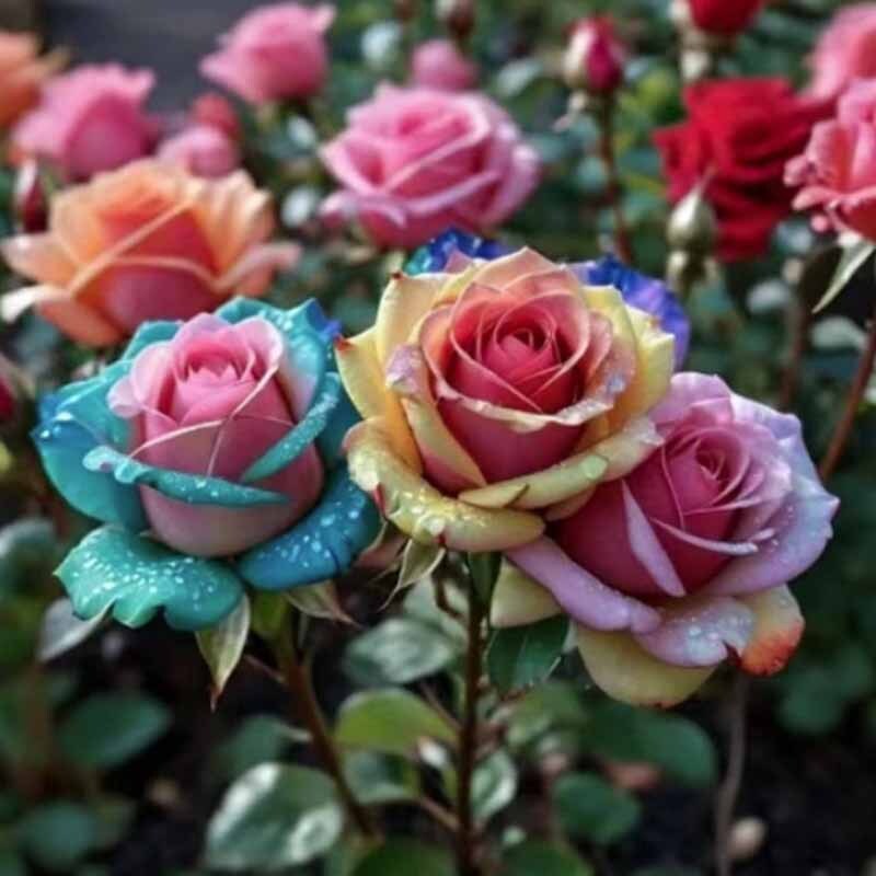 100Pcs Rose seeds 12 Varieties Black Red Blue Purple Green seeds gallery
