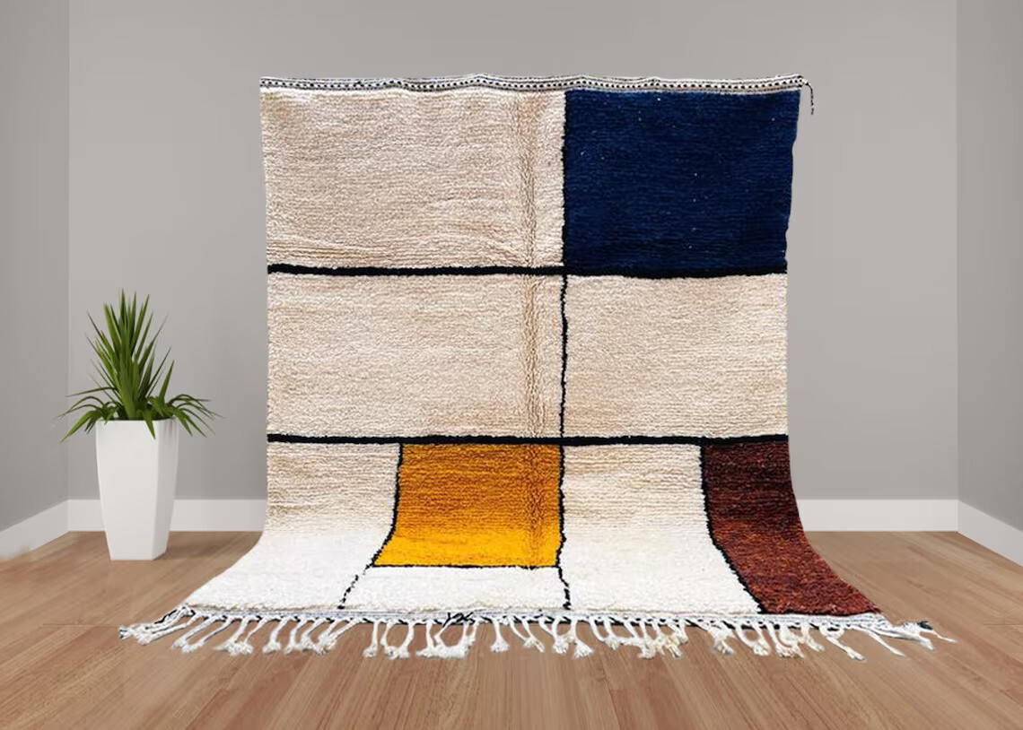 Moroccan rug Hand knotted - Beni ourain rug - Wool berber rug - Custom rug - gallery