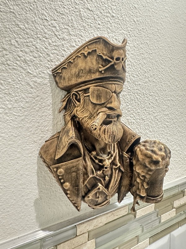 Pirate Wall Mount Skull Decor Gothic Buccaneer Nautical Bar Art Man Cave Painted gallery