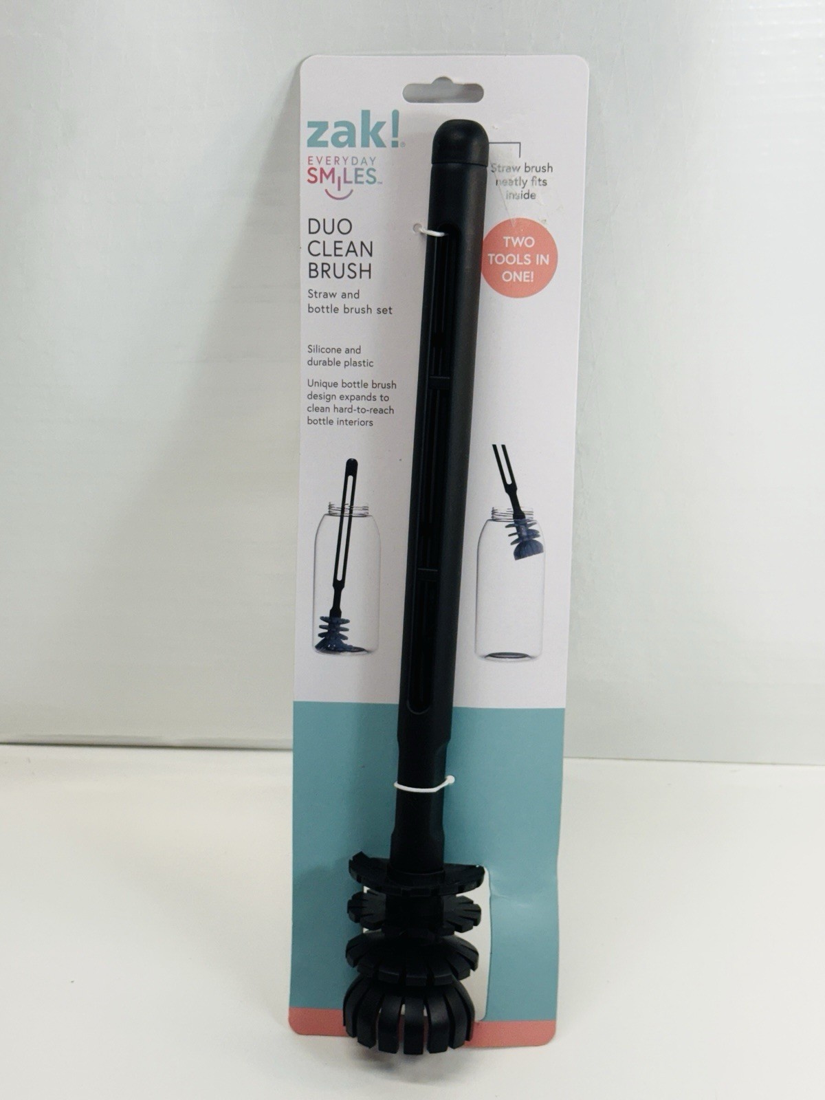 Zack Duo Cleaning Brush Straw & Bottle Brush Set Canning Jar Cleaner Kitchen gallery