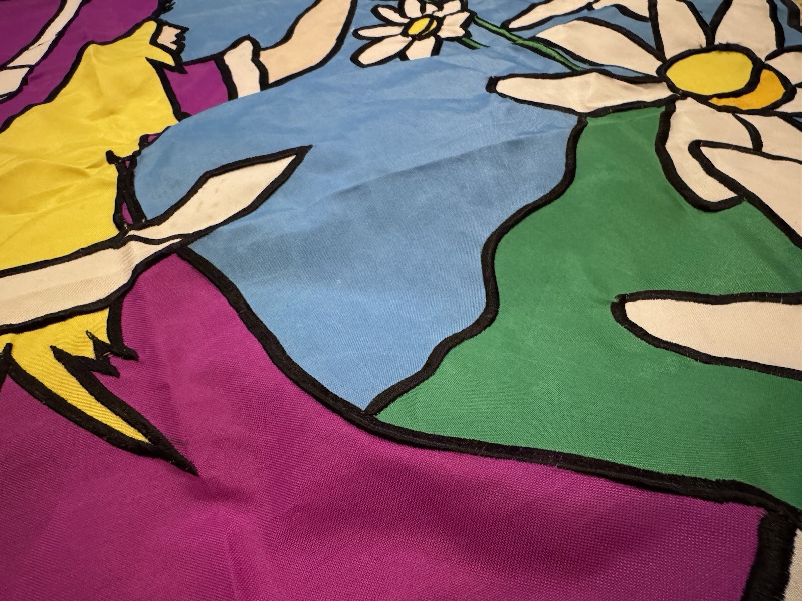 Vtg Summer Spring Seize The Daisies Outdoor Hanging Flag Yard Garden Embroidered gallery