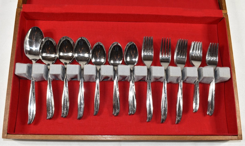 TWIN STAR Stainless By Oneida Silver Community Betty Crocker 62pc Service For 12 gallery