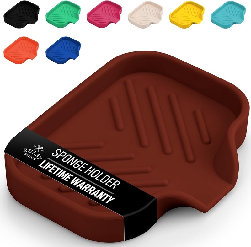 Multipurpose Silicone Sponge Holder 4.9” - Ideal for Kitchen & Bathroom gallery