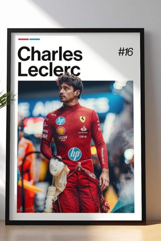 Charles Leclerc Poster – Scuderia Ferrari F1 Racing & Monaco GP Wall Art 24x36 gallery