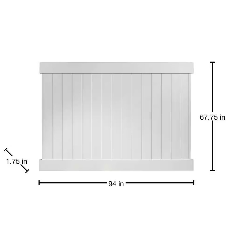 Linden 6 Ft. X 8 Ft. Privacy Framed Flat Vinyl Fence Panel Rails (2-Piece) gallery