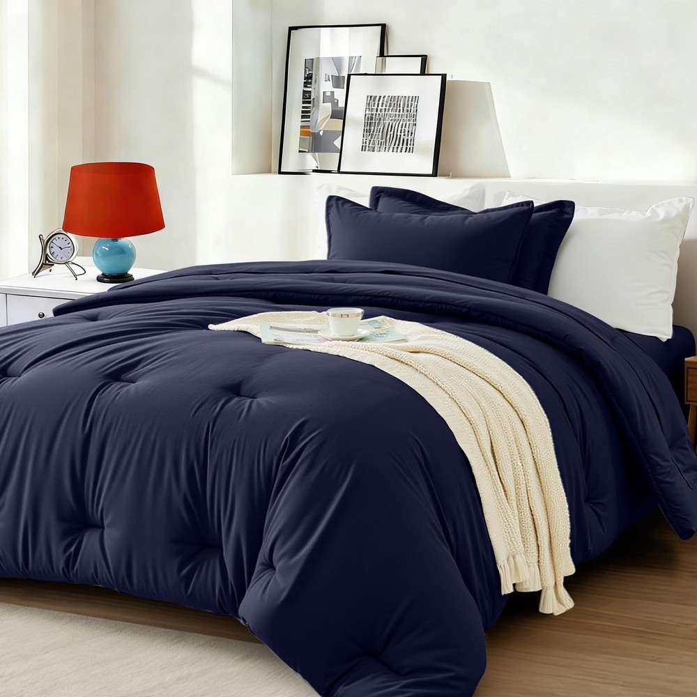 Easthome Twin Comforter Set 5 Pieces UltraSoft Bed in a Bag Twin Size, Cozy ...