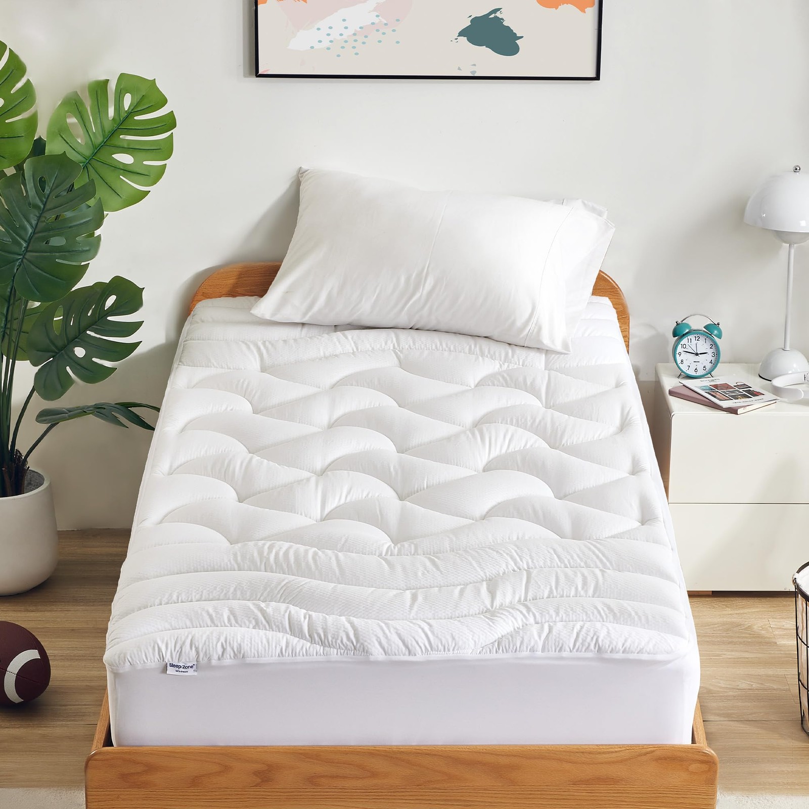 Twin XL Cooling Mattress Topper for College Dorm, Premium Zoned Cool Mattress... gallery
