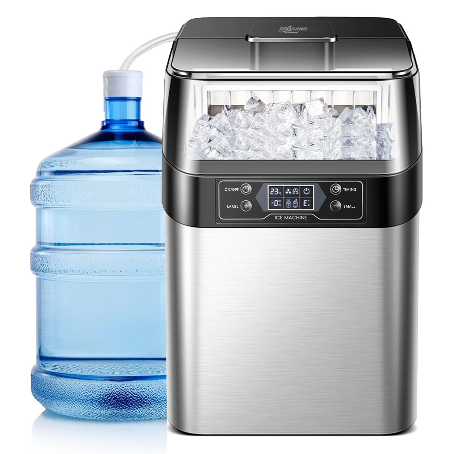 Ice Maker Countertop, 2 Ways to Add Water, 33Lbs/24Hrs, 24 Pcs Ready in 13 Mins, gallery