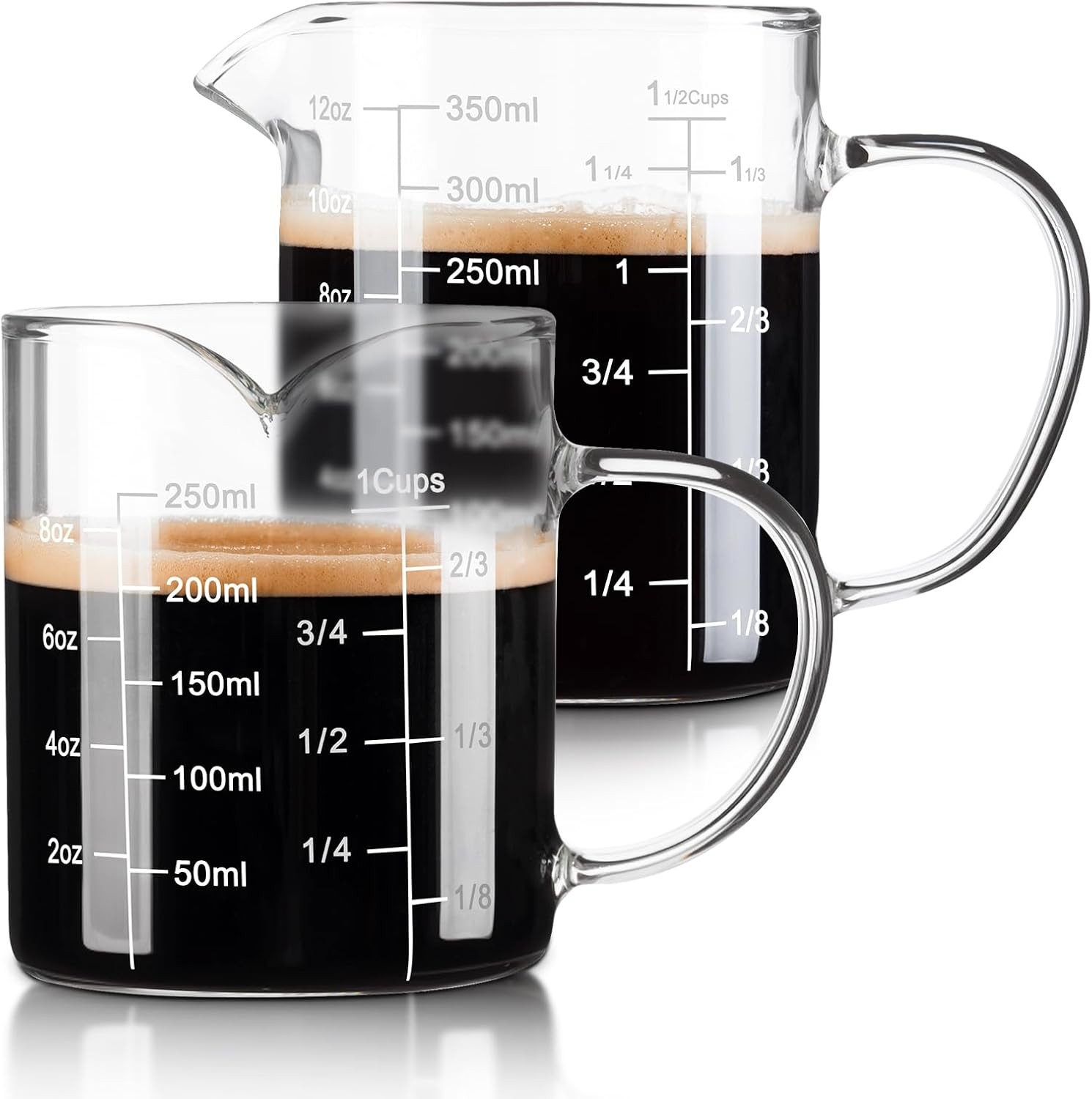 Glass Measuring Cup Two-Pack 8OZ 12OZ W/ V-Shaped Mouth Liquid Measuring Cups gallery