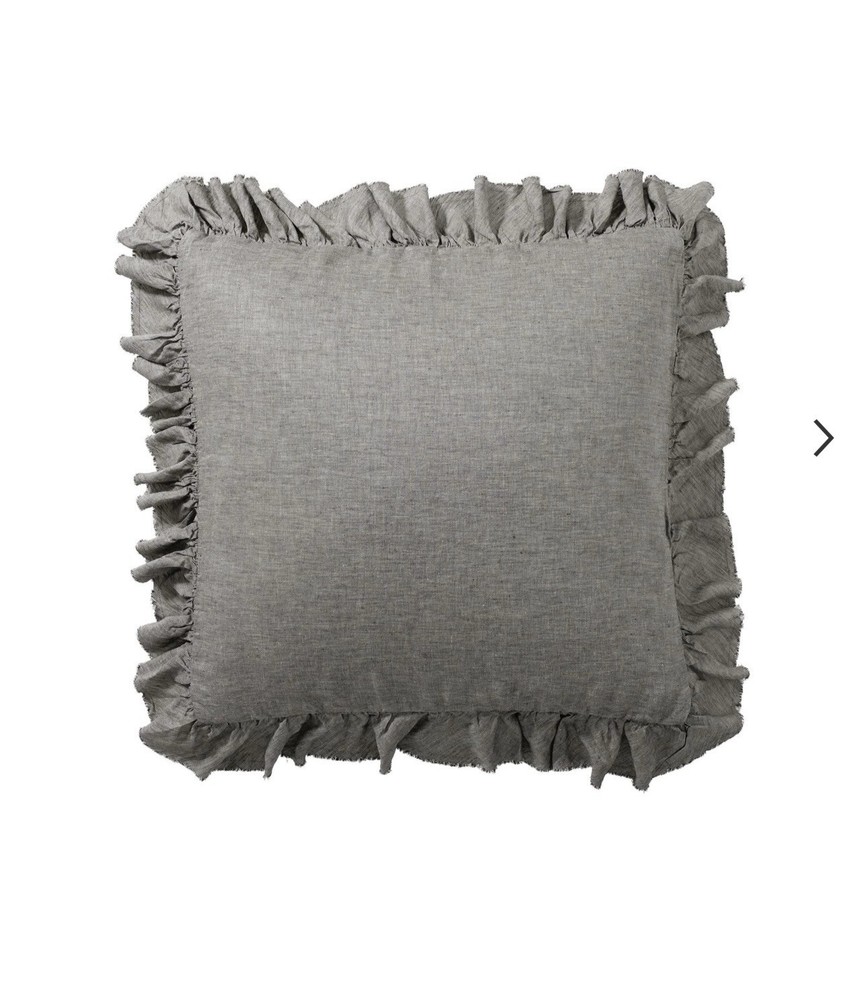 Maison de Vacances 4-Pack Boho Washed Linen Euro Pillow Cases Grey 65x65cm NWT