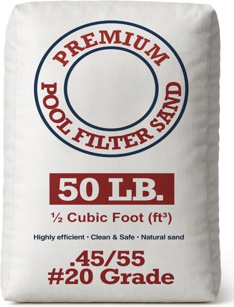 Play22 20 Grade Pool Filter Sand - Pool Sand, 50 Pound Bag Silica Sand for Pool