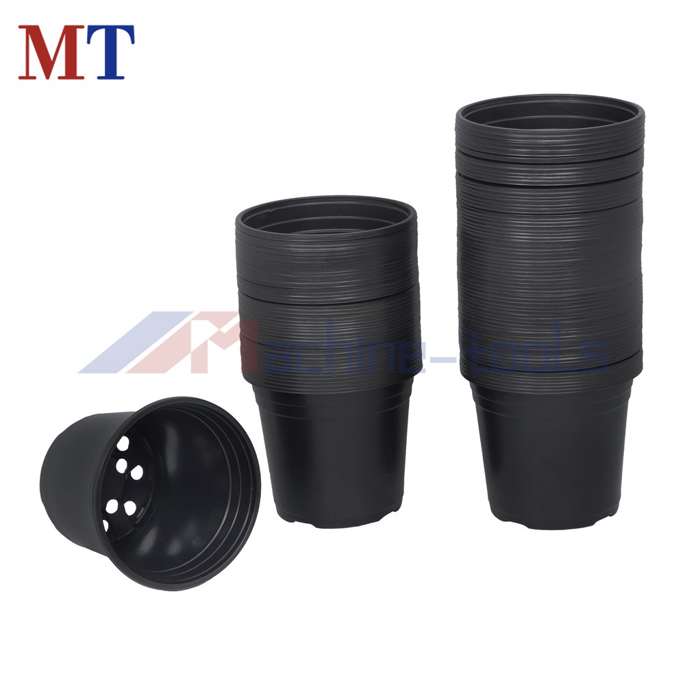 100 Pack 6 Inch Nursery Pots Plastic Plant Pots with Drainage Holes Flower Pots gallery