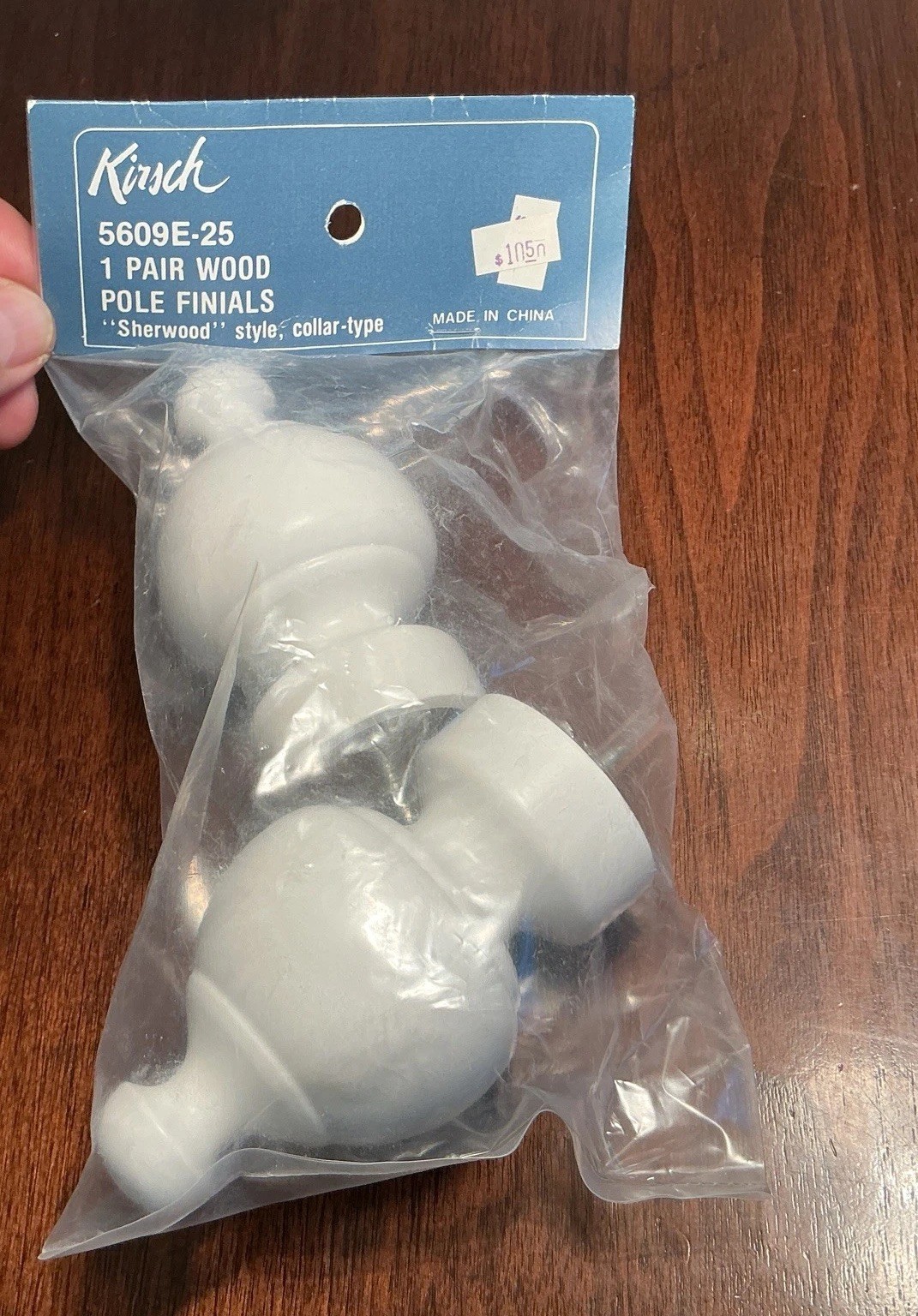 1 Set (2pcs) Kirsch Decorative Finials Fits 1 3/8" Pole Off White 5609E-25 gallery