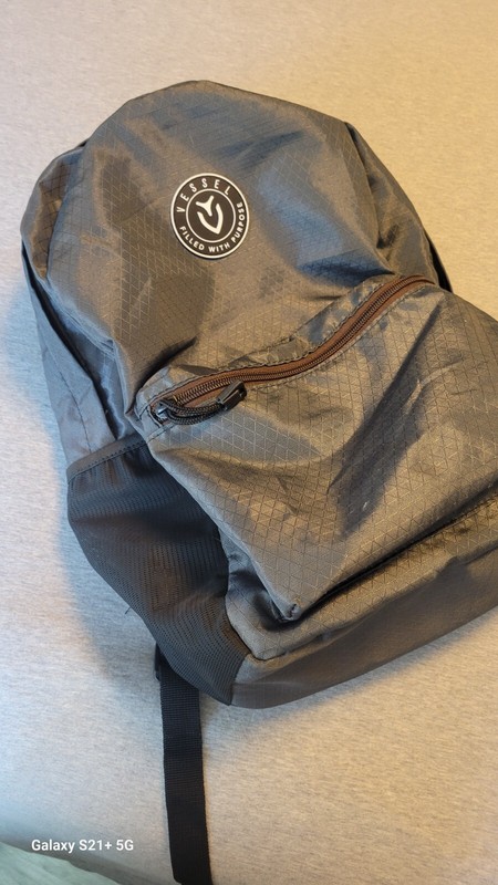 Vessel Backpack Gray and Red Nylon Filled With Purpose day pack