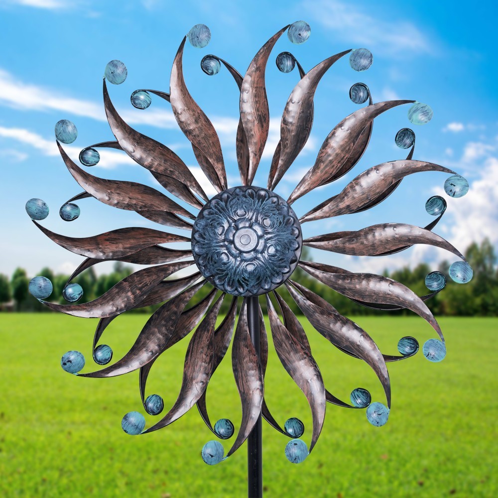84" Large Metal Windmill Spinner Outdoor Garden Decor – 3D Kinetic Dual Rotating gallery