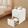 Bedside Table, White Bedside Table W/ 2 Drawers For Study, Bedroom, Living Room gallery