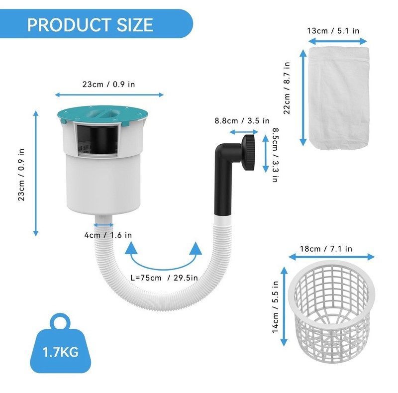 Surface Float Skimmer with 50 Filter Socks 2025 Upgrade No Installation Required gallery