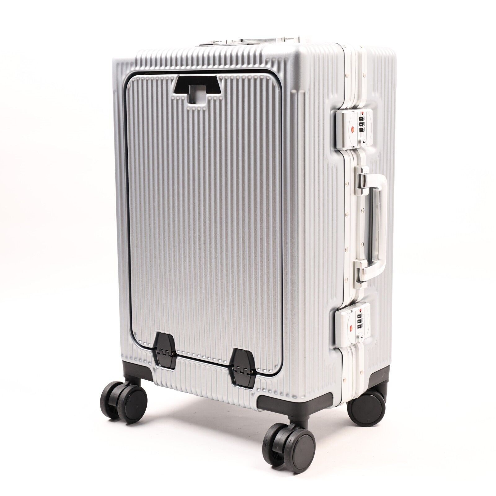 Hard Shell Carry On Suitcase 20" Aluminium Frame Laptop Compartment Cup Holder S gallery